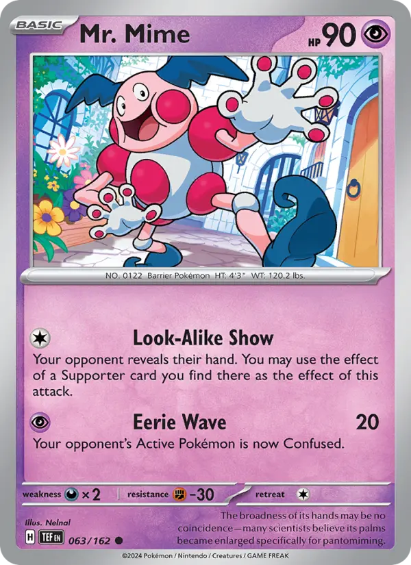 Mr. Mime 063 Temporal Forces (SV5) Pokemon Card
