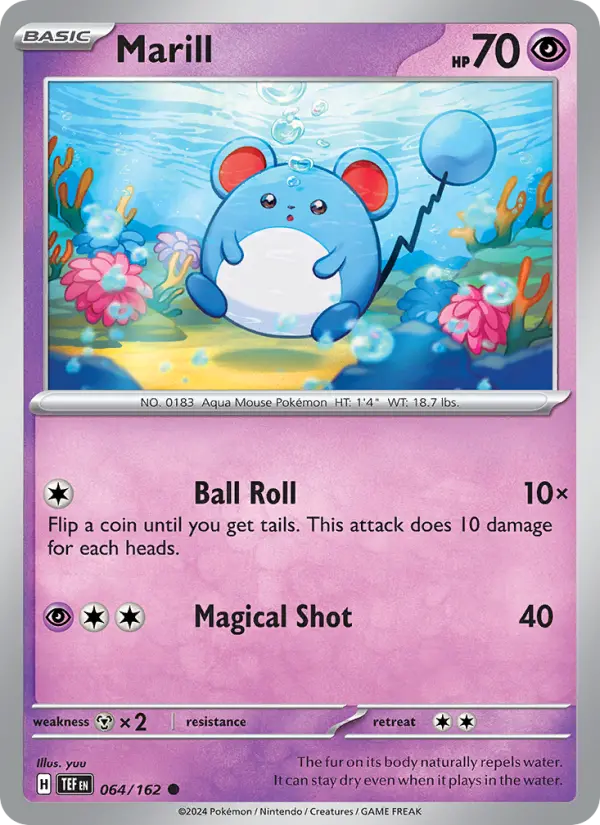 Marill 064 Temporal Forces (SV5) Pokemon Card
