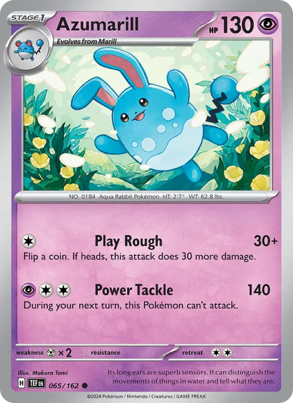 Azumarill 065 Temporal Forces (SV5) Pokemon Card