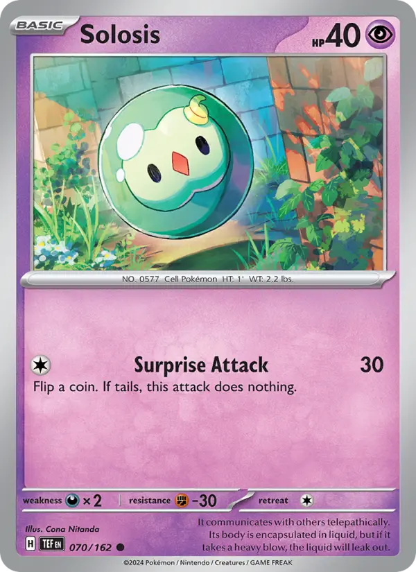 Solosis 070 Temporal Forces (SV5) Pokemon Card