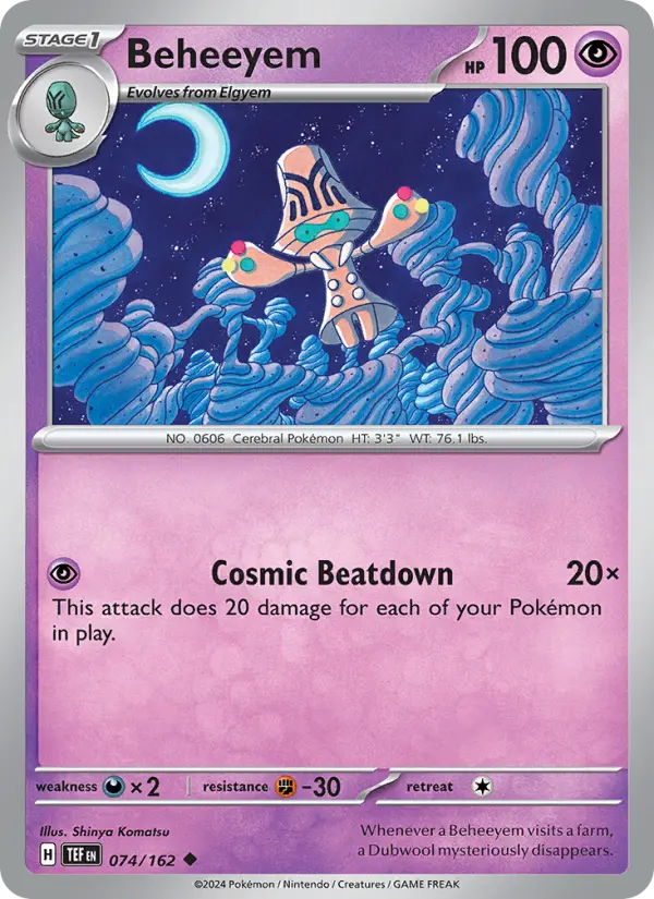 Beheeyem 074 Temporal Forces (SV5) Pokemon Card
