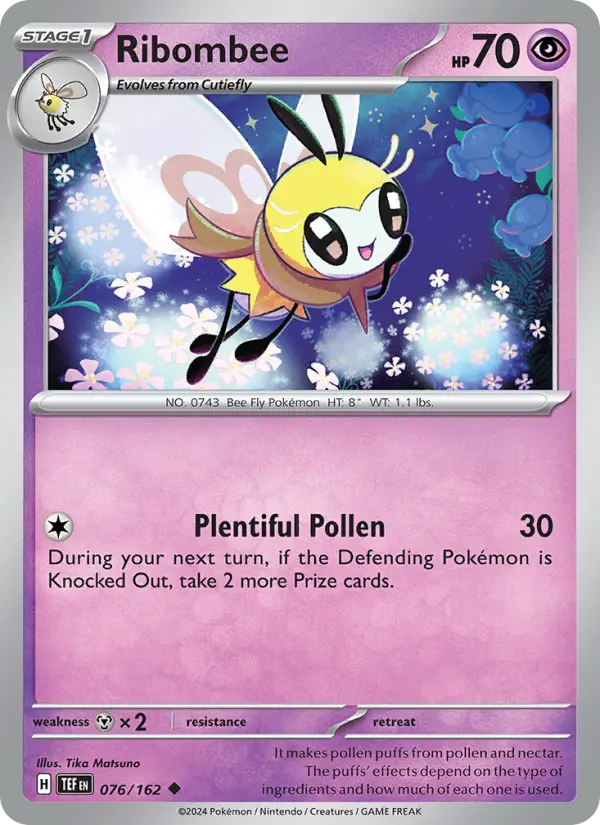 Ribombee 076 Temporal Forces (SV5) Pokemon Card