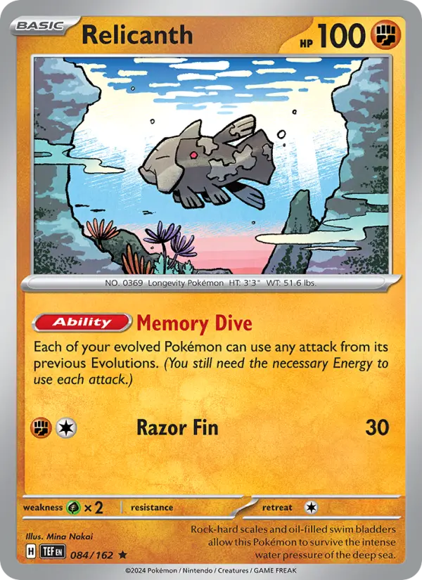 Relicanth 084 Temporal Forces (SV5) Pokemon Card