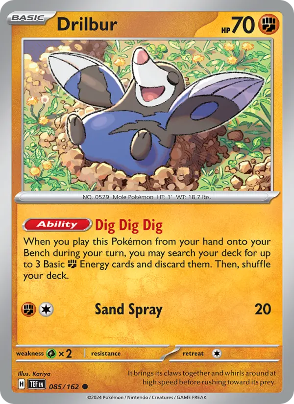 Drilbur 085 Temporal Forces (SV5) Pokemon Card