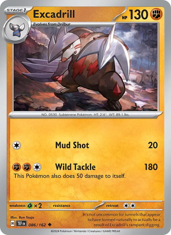 Excadrill 086 Temporal Forces (SV5) Pokemon Card