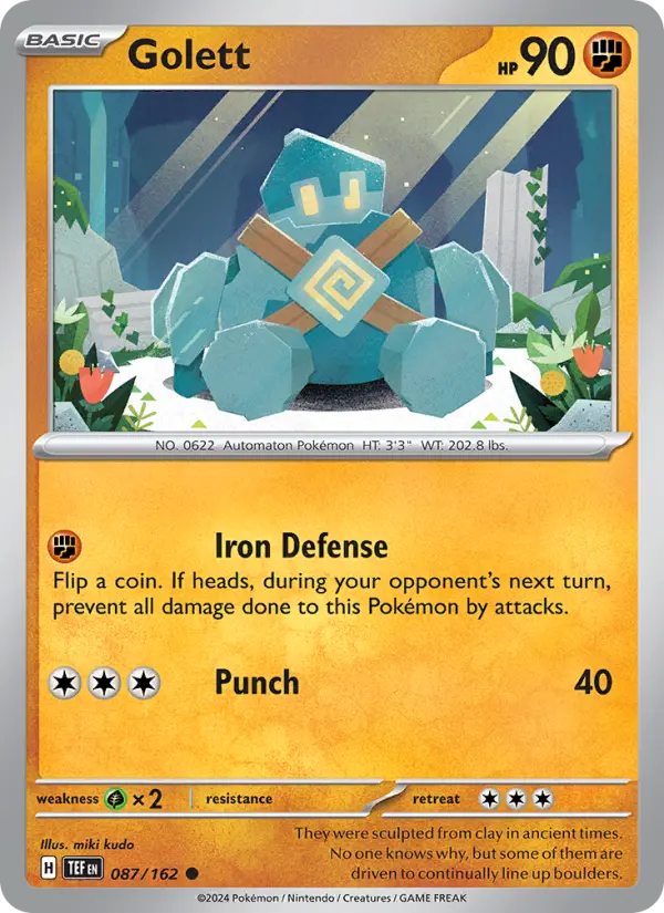 Golett 087 Temporal Forces (SV5) Pokemon Card