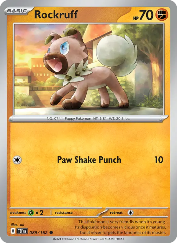 Rockruff 089 Temporal Forces (SV5) Pokemon Card