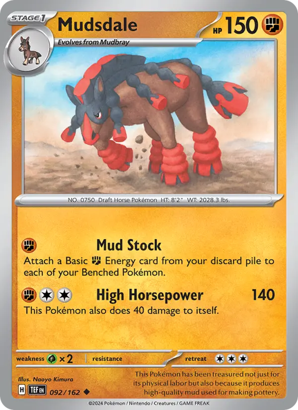 Mudsdale 092 Temporal Forces (SV5) Pokemon Card