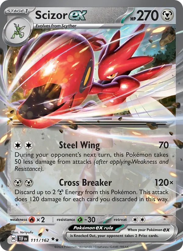 Scizor ex 111 Temporal Forces (SV5) Pokemon Card