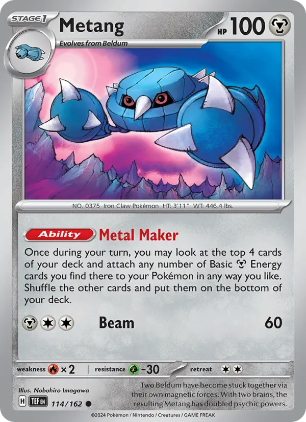 Metang 114 Temporal Forces (SV5) Pokemon Card