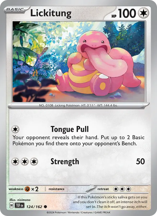 Lickitung 124 Temporal Forces (SV5) Pokemon Card