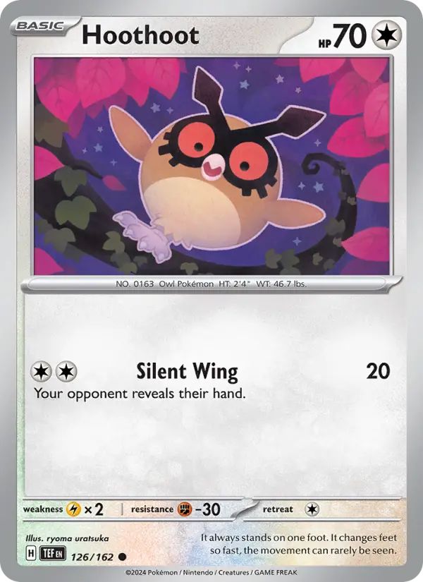 Hoothoot 126 Temporal Forces (SV5) Pokemon Card