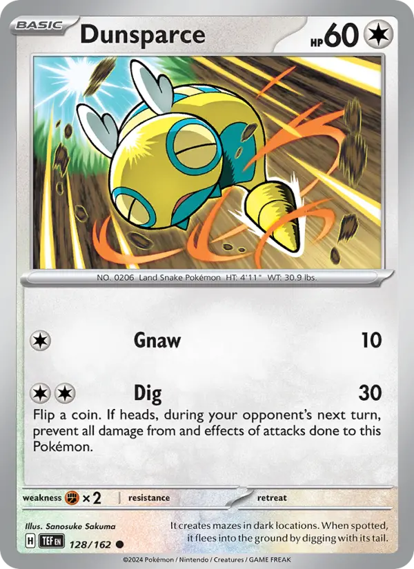Dunsparce 128 Temporal Forces (SV5) Pokemon Card
