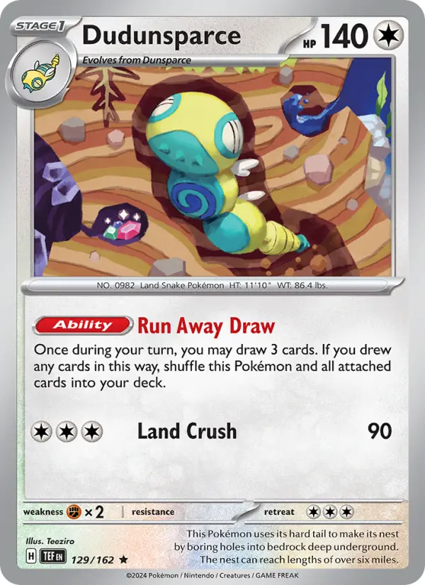 Dudunsparce 129 Temporal Forces (SV5) Pokemon Card