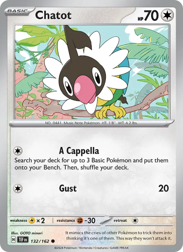 Chatot 132 Temporal Forces (SV5) Pokemon Card