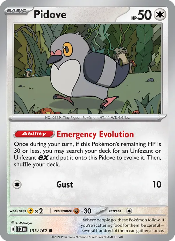 Pidove 133 Temporal Forces (SV5) Pokemon Card