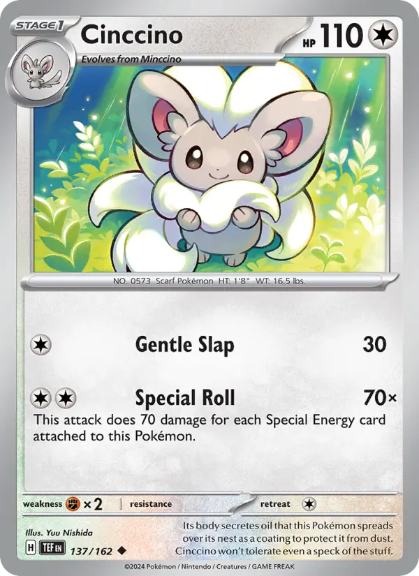 Cinccino 137 Temporal Forces (SV5) Pokemon Card