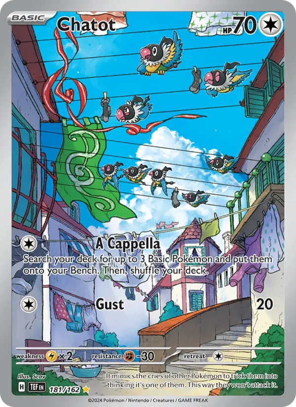 Chatot 181 Temporal Forces (SV5) Pokemon Card