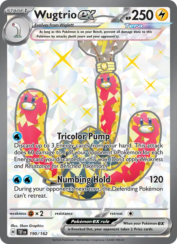 Wugtrio ex 190 Temporal Forces (SV5) Pokemon Card