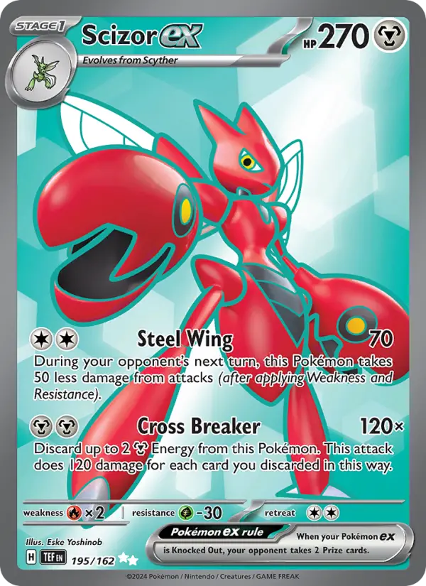 Scizor ex 195 Temporal Forces (SV5) Pokemon Card