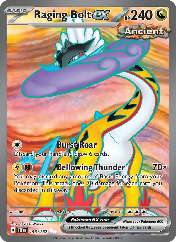 Raging Bolt ex 196 Temporal Forces (SV5) Pokemon Card