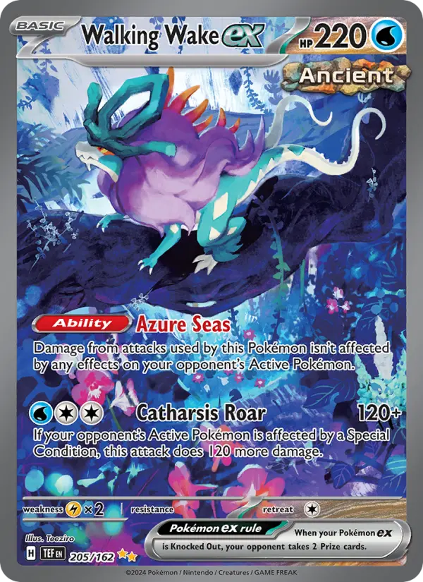 Walking Wake ex 205 Temporal Forces (SV5) Pokemon Card