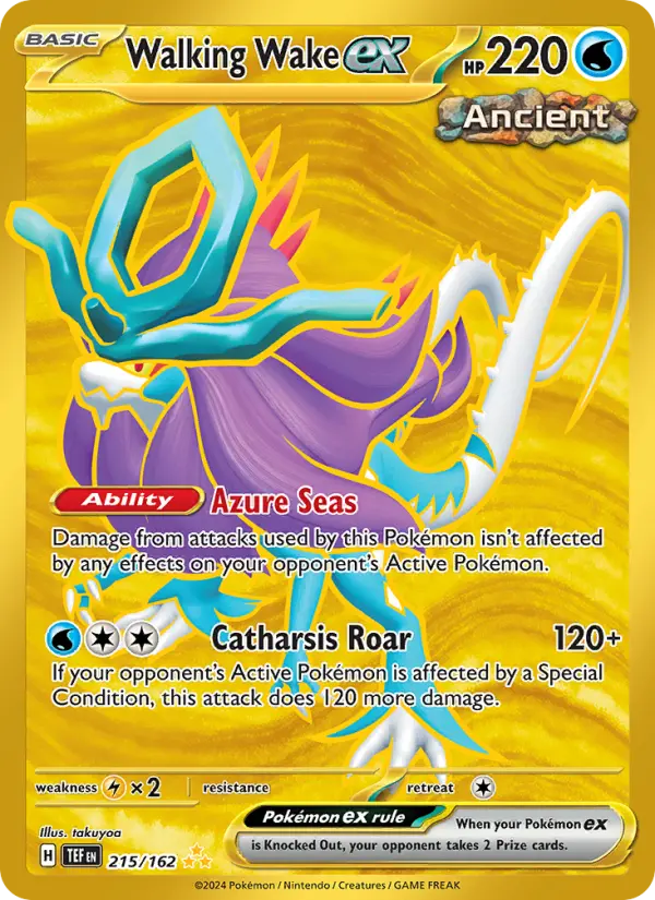 Walking Wake ex 215 Temporal Forces (SV5) Pokemon Card