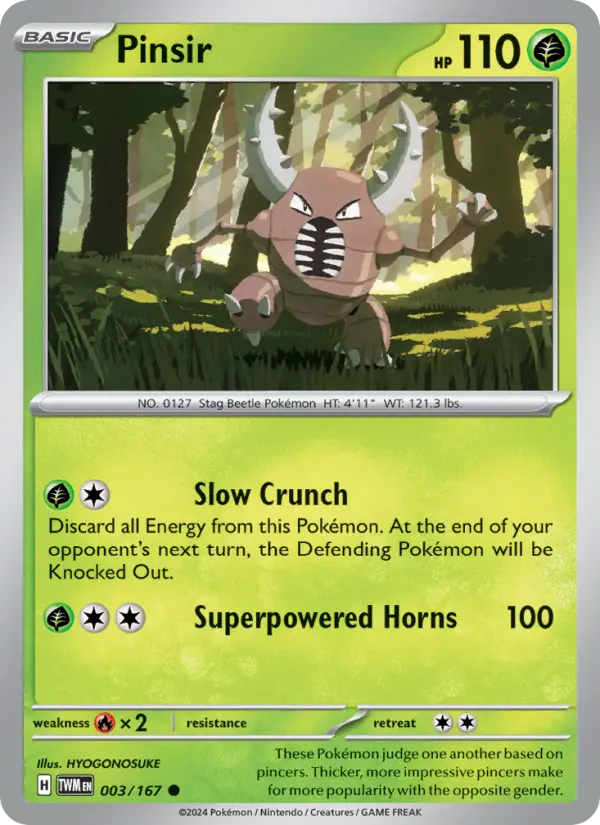 Pinsir 003 Twilight Masquerade (SV6) Pokemon Card