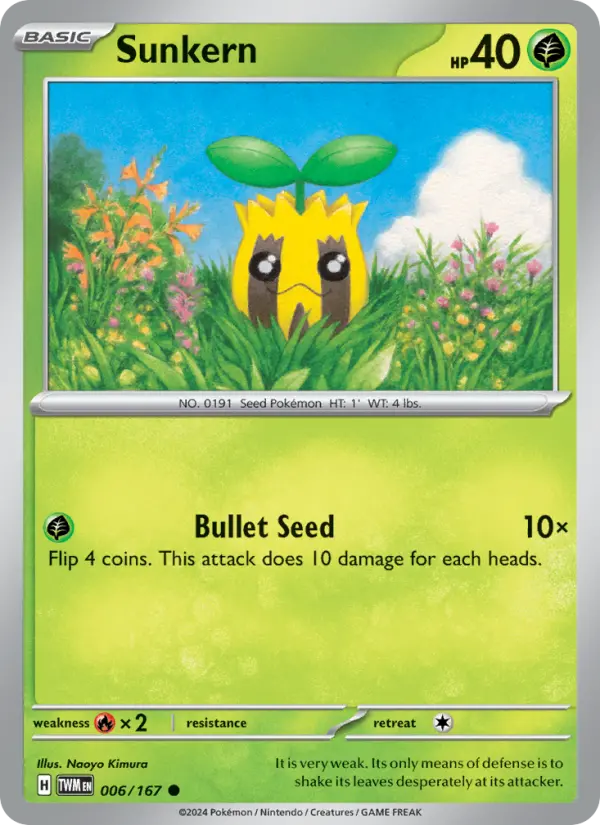 Sunkern 006 Twilight Masquerade (SV6) Pokemon Card