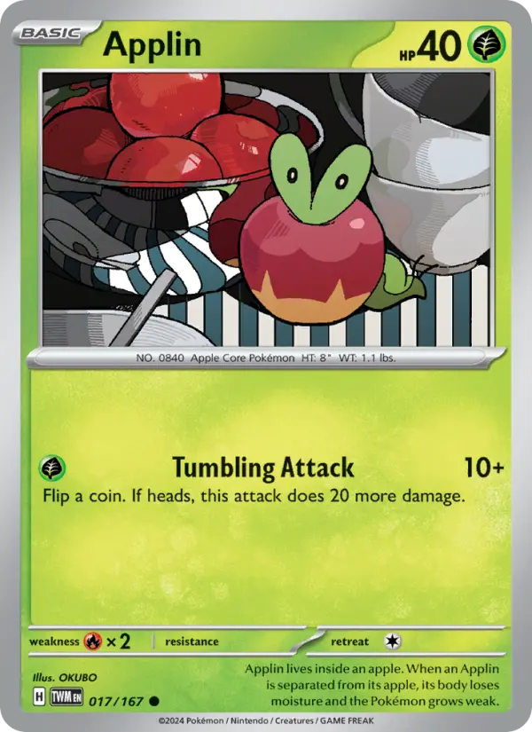 Applin 017 Twilight Masquerade (SV6) Pokemon Card