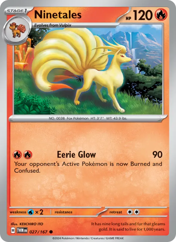 Ninetales 027 Twilight Masquerade (SV6) Pokemon Card