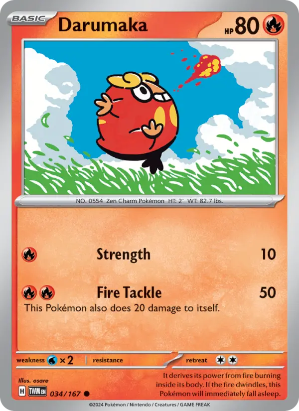 Darumaka 034 Twilight Masquerade (SV6) Pokemon Card