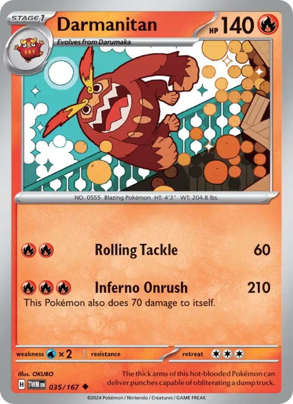 Darmanitan 035 Twilight Masquerade (SV6) Pokemon Card