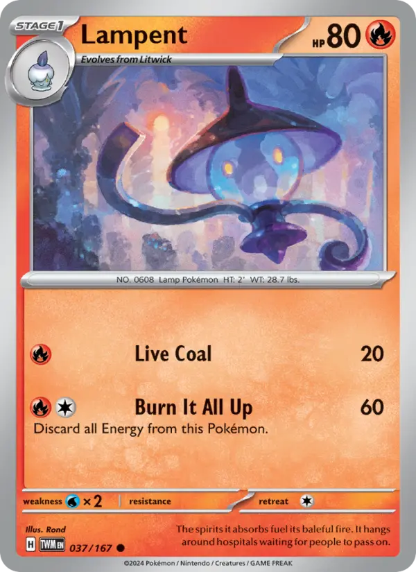 Lampent 037 Twilight Masquerade (SV6) Pokemon Card