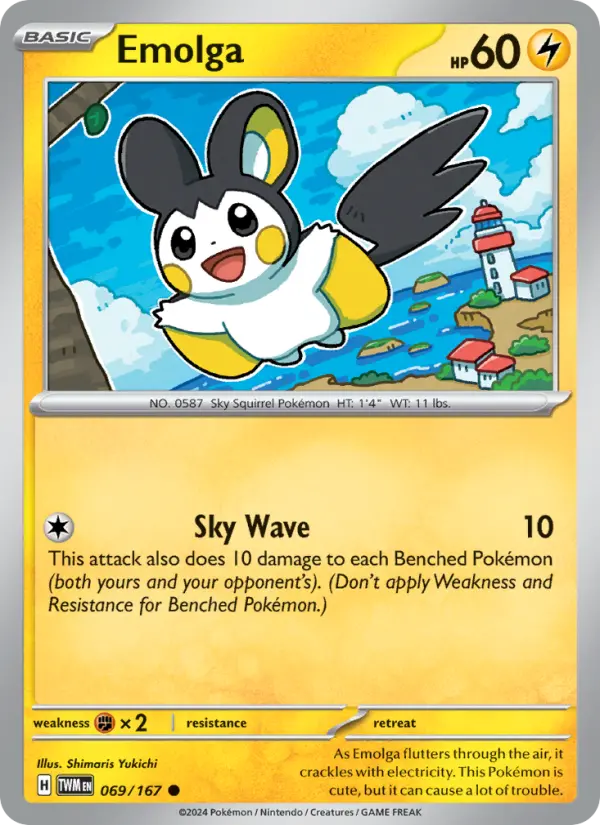 Emolga 069 Twilight Masquerade (SV6) Pokemon Card