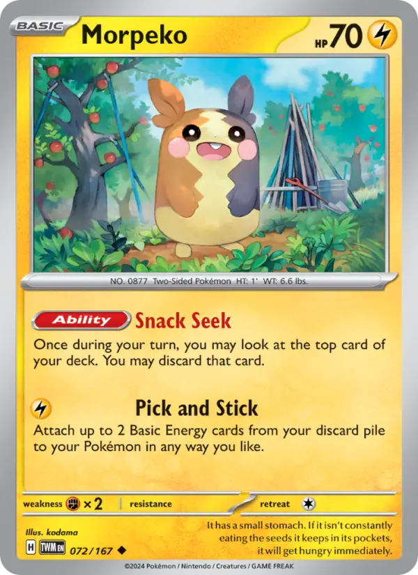 Morpeko 072 Twilight Masquerade (SV6) Pokemon Card