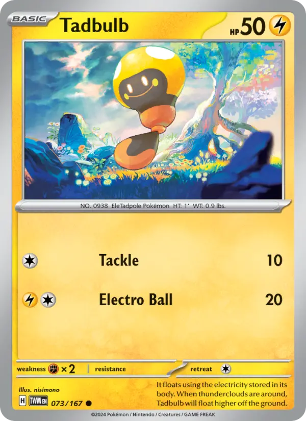 Tadbulb 073 Twilight Masquerade (SV6) Pokemon Card
