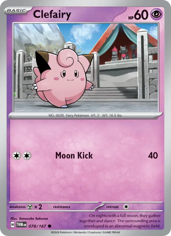 Clefairy 078 Twilight Masquerade (SV6) Pokemon Card