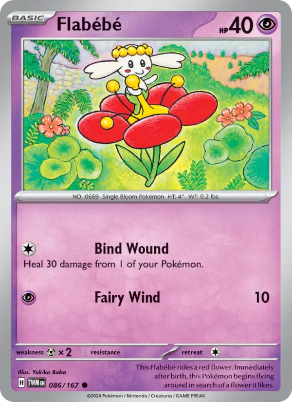 Flabébé 086 Twilight Masquerade (SV6) Pokemon Card
