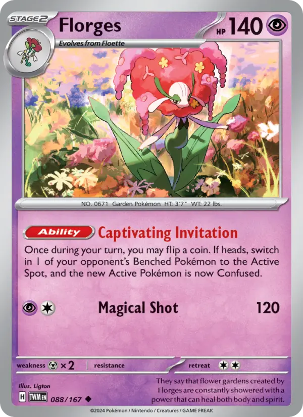 Florges 088 Twilight Masquerade (SV6) Pokemon Card