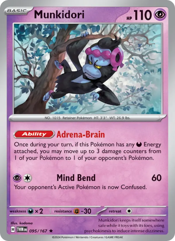 Munkidori 095 Twilight Masquerade (SV6) Pokemon Card