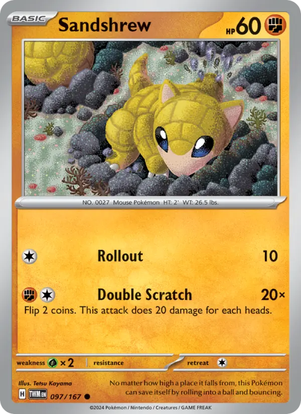 Sandshrew 097 Twilight Masquerade (SV6) Pokemon Card