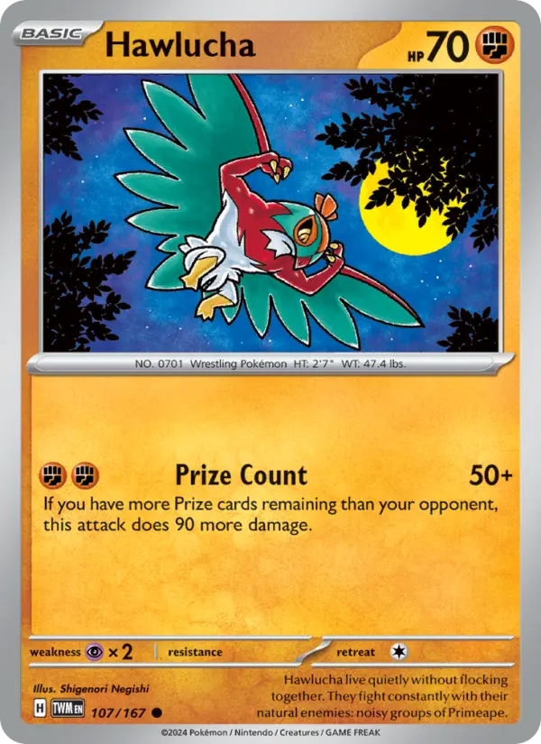 Hawlucha 107 Twilight Masquerade (SV6) Pokemon Card