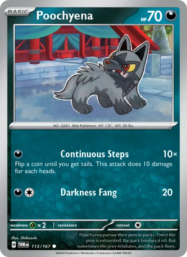 Poochyena 113 Twilight Masquerade (SV6) Pokemon Card