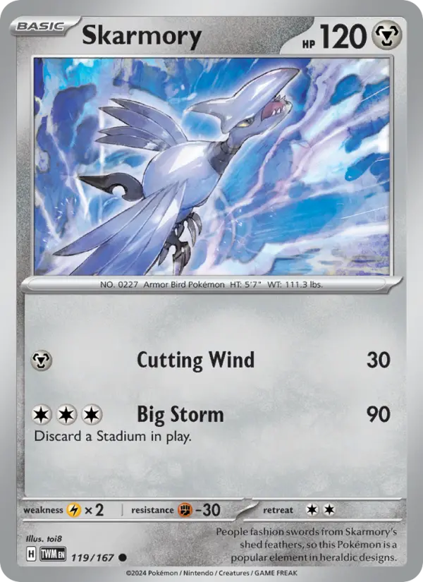 Skarmory 119 Twilight Masquerade (SV6) Pokemon Card