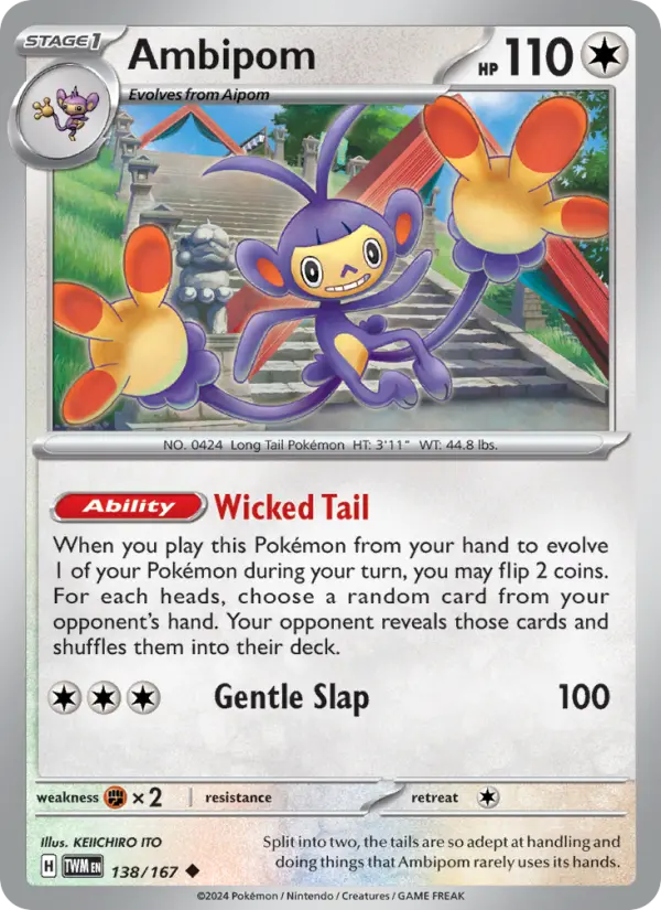Ambipom 138 Twilight Masquerade (SV6) Pokemon Card