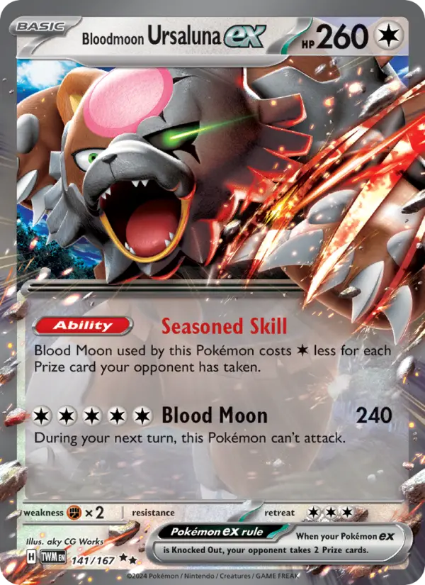 Bloodmoon Ursaluna ex 141 Twilight Masquerade (SV6) Pokemon Card