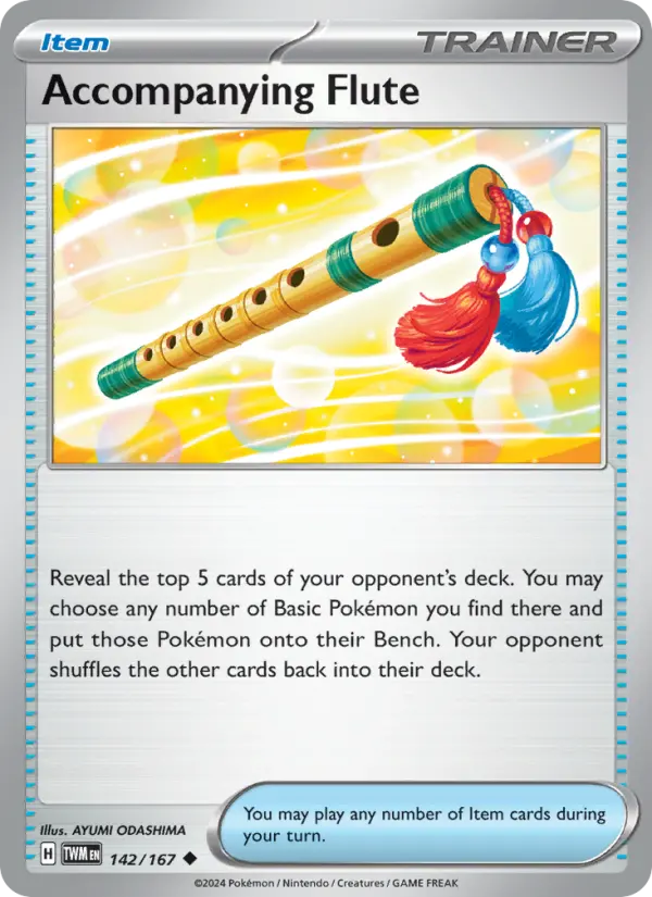 Accompanying Flute 142 Twilight Masquerade (SV6) Pokemon Card