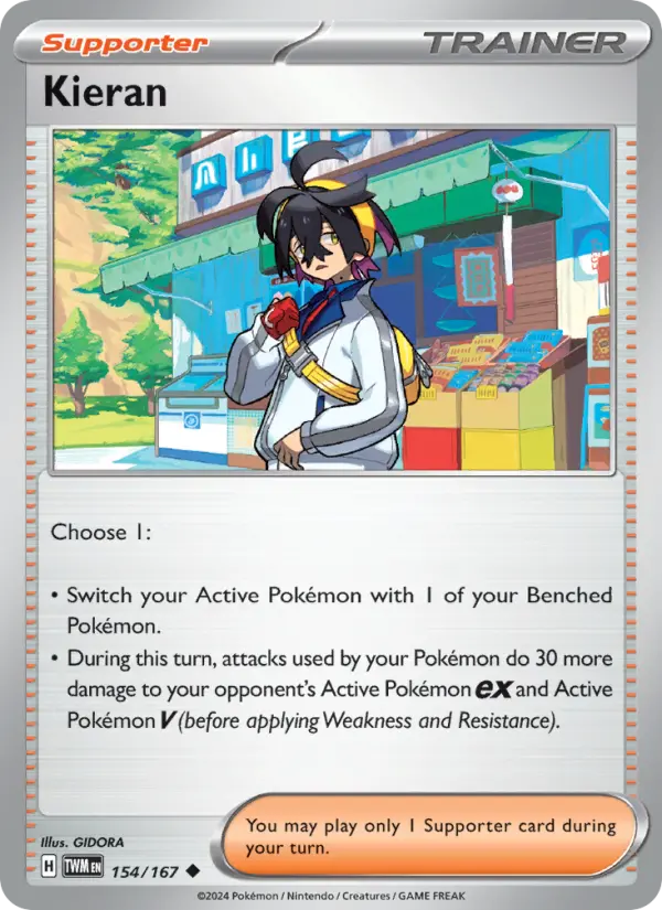 Kieran 154 Twilight Masquerade (SV6) Pokemon Card