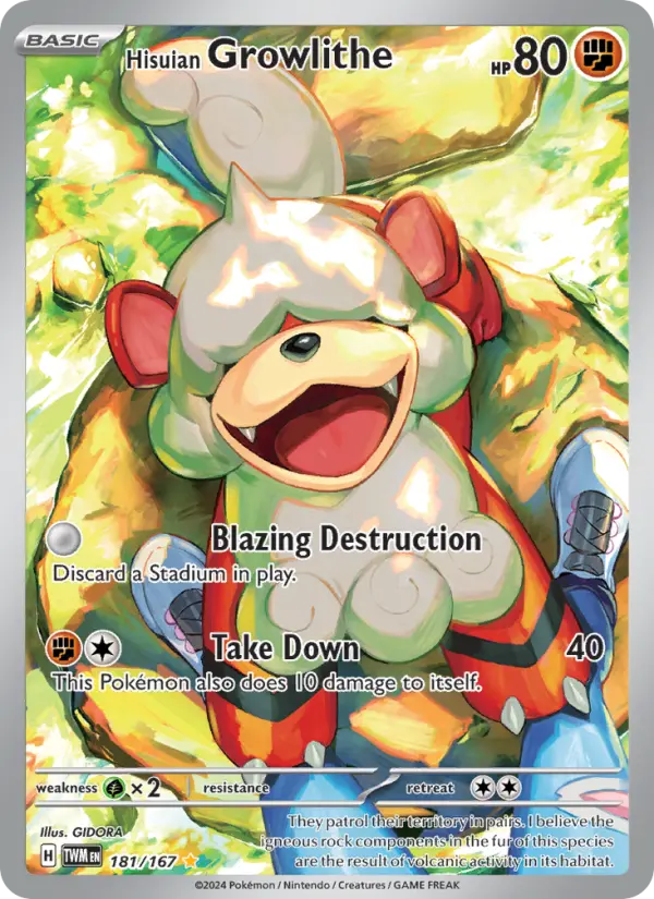 Hisuian Growlithe 181 Twilight Masquerade (SV6) Pokemon Card